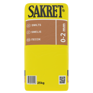 Building mixtures SMĖLIS SAKRET SM 0-2 mm, 25 KG  