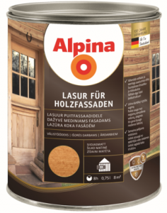 Statybiniai lakai ir emalės MEDIENOS IMPREGNANTAS ALPINA AQUA HOLZLASUR  