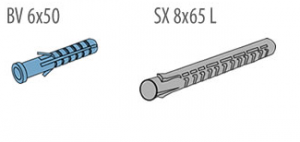 Mūro armavimo ir jungiamieji elementai Plastikiniai kaiščiai Baut 